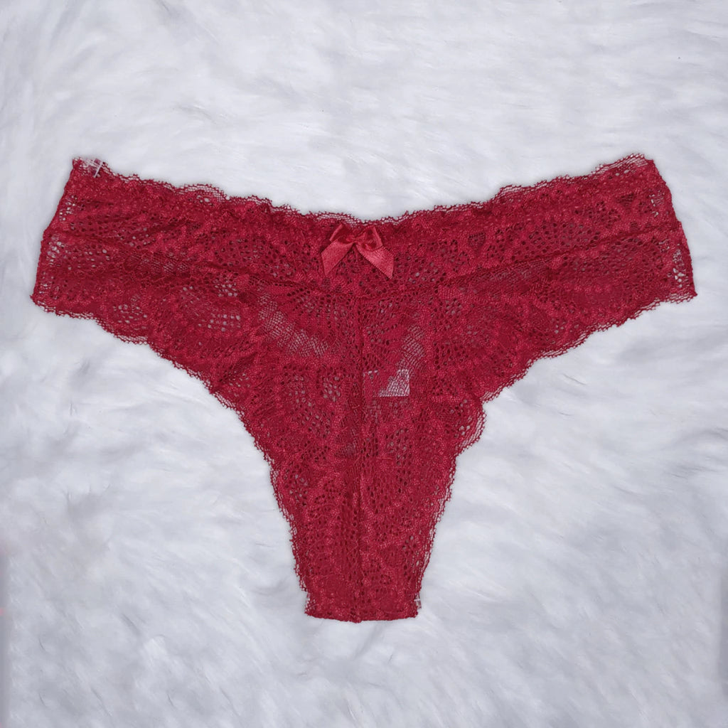 Conjunto Lingerie Renda Sutiã Com Aro Sem Bojo Com Forro Calcinha Com Elástico Mirela
