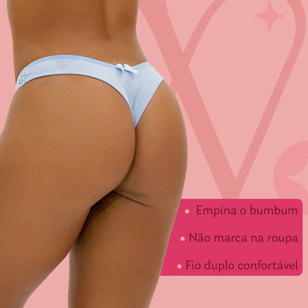 Kit 10 Calcinhas Feminina Fio Dental Duplo Renda Não Marca na Roupa Fitness -  Lominy
