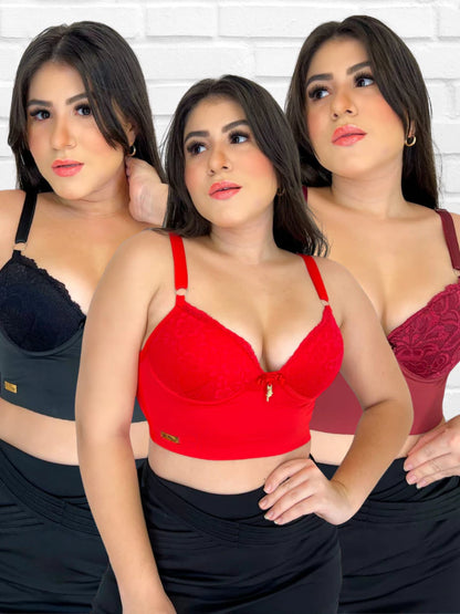 Trio Confort - Kit com três sutiãs -  Lominy