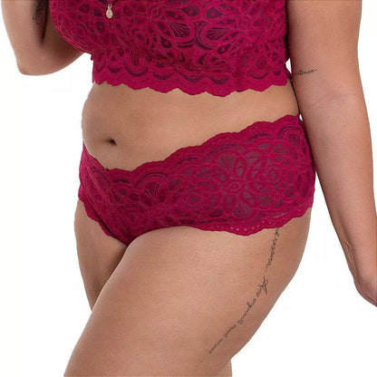 Kit Cinco Calcinhas Plus Size Caleçon Lingerie - Lominy