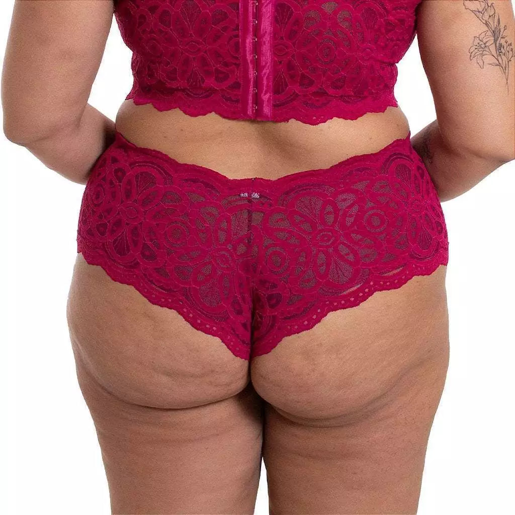Kit Cinco Calcinhas Plus Size Caleçon Lingerie - Lominy
