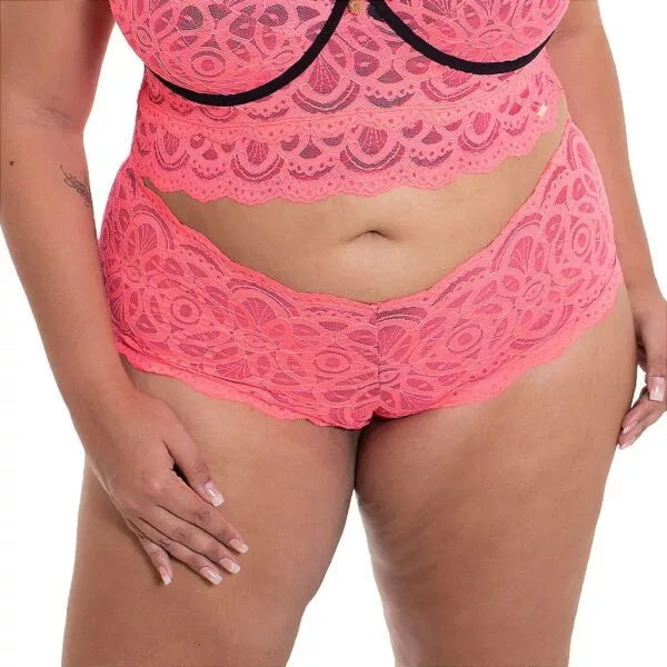 Kit Cinco Calcinhas Plus Size Caleçon Lingerie - Lominy