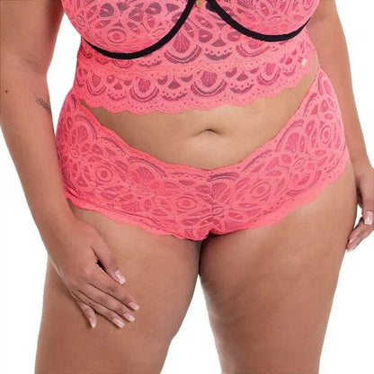 Kit Cinco Calcinhas Plus Size Caleçon Lingerie - Lominy