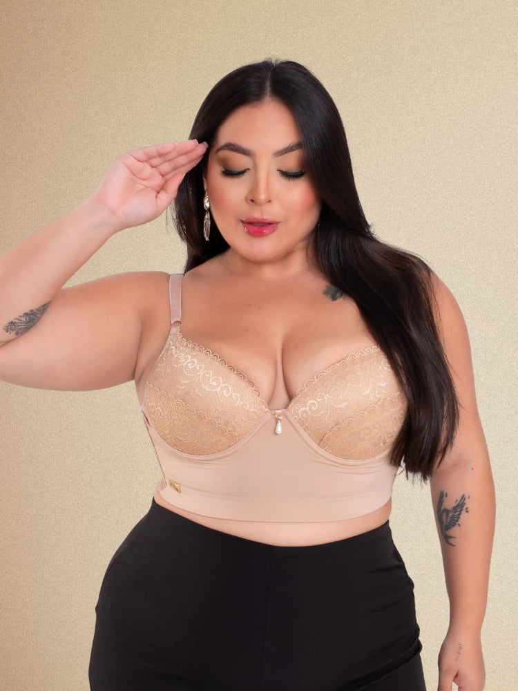 Sutiã Plus Size Com Bojo Alças Reforçadas Reguláveis Soutien