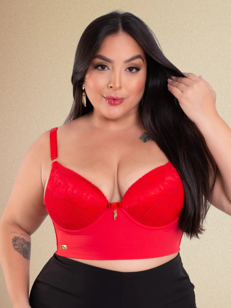 Sutiã Plus Size Com Bojo Alças Reforçadas Reguláveis Soutien
