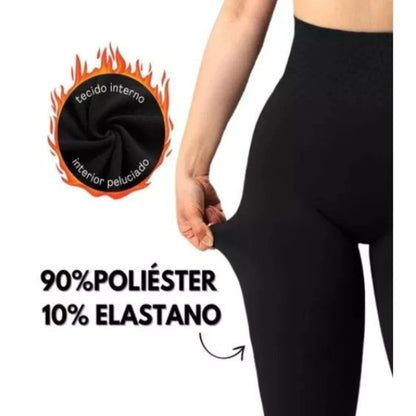 Kit Calça Legging Feminina Flanelada Térmica Cintura Alta com Elástico Zero Transparencia - Lominy