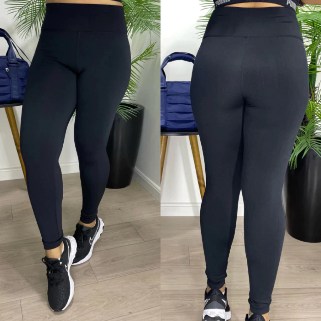 Kit Calça Legging Feminina Flanelada Térmica Cintura Alta com Elástico Zero Transparencia - Lominy